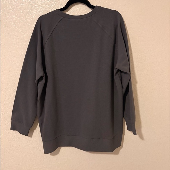 Gray Women's Sweatshirt with Zipper Accents - Picture 2 of 3